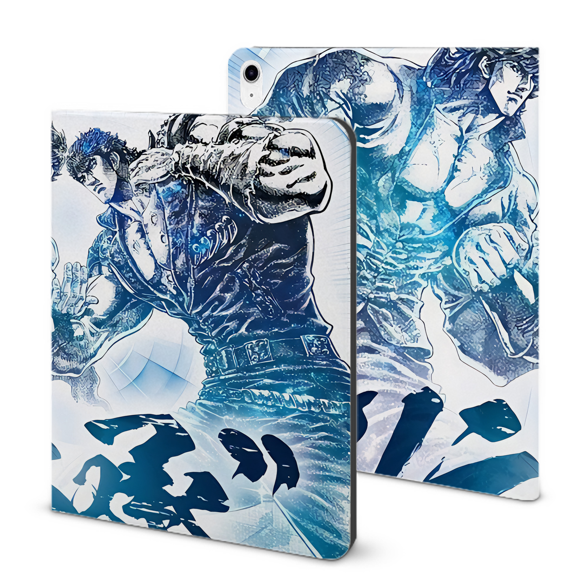 （画像用） 北斗の拳 Fist of the North Star IPad ケース ブック型 PUレザー TPU 耐衝撃 軽量 薄型 ペン収納なし 全面保護 IPad 各モデル対応